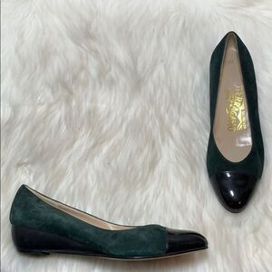 Salvatore Ferragamo Suede Cap Toe Wedge Shoe Sz 5.5